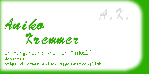 aniko kremmer business card